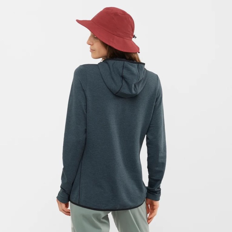 Salomon Essential Lightwarm Hooded Women's Jackets Black | CA 26O93